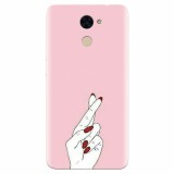 Husa silicon pentru Huawei Nova Lite Plus, Pink Finger Cross