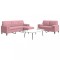 vidaXL Set canapele cu perne/rulouri, 3 piese, roz, catifea 3278424