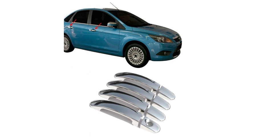 Ornamente cromate din inox manere usi Ford Focus 3 2010-2018 ® ALM ...
