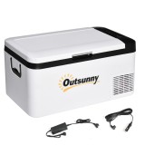 Outsunny Frigider Portabil Electric 18L 12/24V p&acirc;nă la -20℃ Frigider și Congelator de Compresor pentru Mașină cu Lumină LED și M&acirc;nere Pliabile Consum