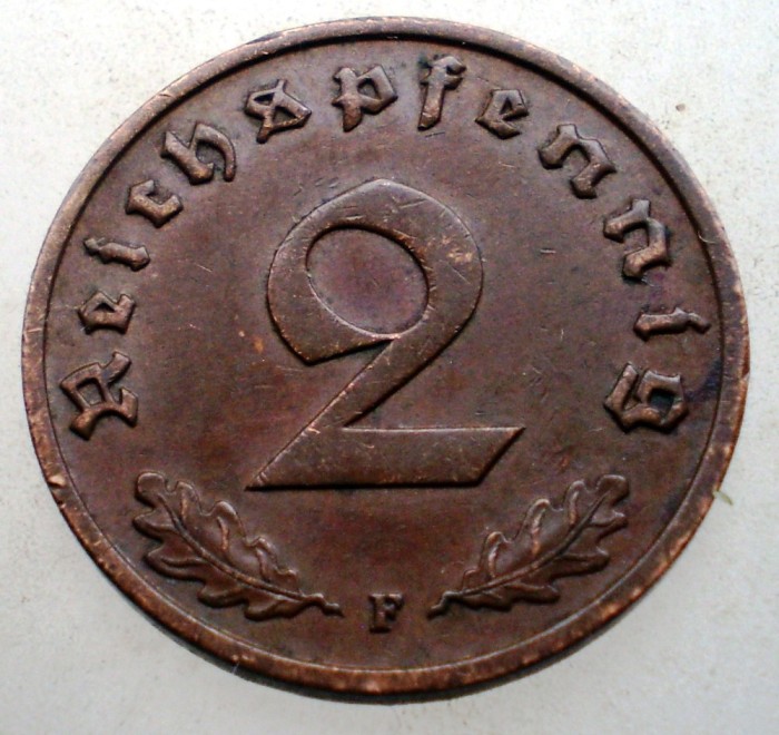 2.817 GERMANIA 2 REICHSPFENNIG 1938 F