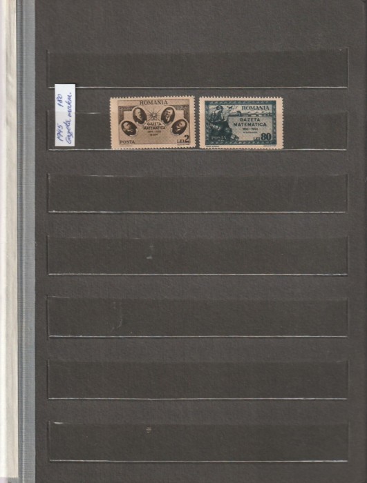 ROMANIA 1945 LP 180 GAZETA MATEMATICA SERIE MNH NESTAMPILATA