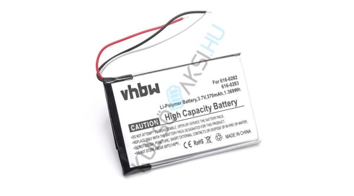 &Icirc;nlocuire baterie VHBW MP3-Player pentru Apple 616-0283, 616-0287, 616-0282, 616-0292 - 400 mAh 3,7 V Li-polimer