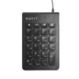 Tastatura Numerica Wired USB HAVIT KB223, 1.5m, Neagra