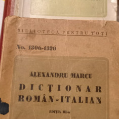 DICTIONAR ROMAN ITALIAN ALEXANDRU MARCU BIBLOTECA PENTRU TOTI NR 1306-1320