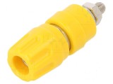 Conector banană 4mm soclu 35A 30VAC 60VDC galben nichelat, HIRSCHMANN