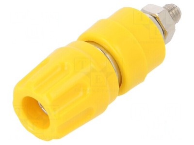 Conector banană 4mm soclu 35A 30VAC 60VDC galben nichelat foto