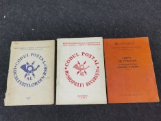 Lot 3 carti vechi Posta Romana. Codul postal