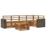 vidaXL Set canapea sectională 6 pcs natural Lemn Solid de Acacia 3384395
