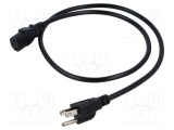 Cablu IEC C13 3x0,75mm2 NEMA 5-15 mamă 1m negru LIAN DUNG