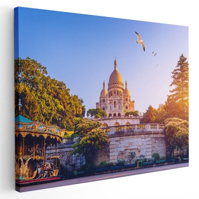 Tablou biserica Sacre Coeur, Paris, Franta, verde 1547 80x120 cm foto