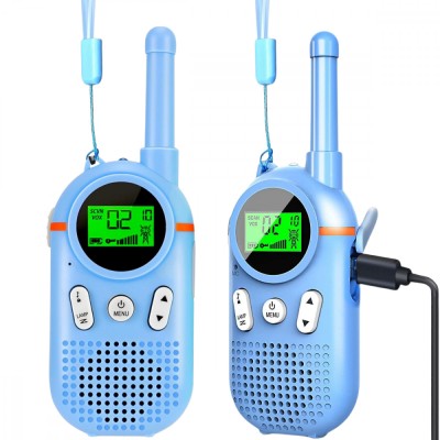 Set 2 statii Walkie Talkie pentru copii, cu Raza Lunga de Actiune, functia Vox, Varsta Recomandata +3 ani, Sunet clar, Statie radio VisionHub&amp;reg; pentru foto