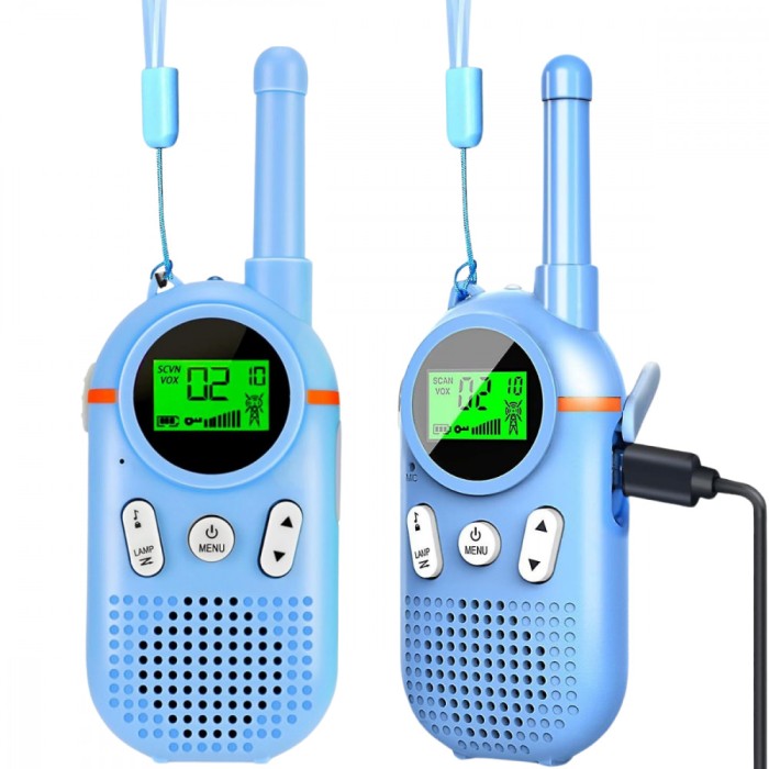Set 2 statii Walkie Talkie pentru copii, cu Raza Lunga de Actiune, functia Vox, Varsta Recomandata +3 ani, Sunet clar, Statie radio VisionHub&reg; pentru