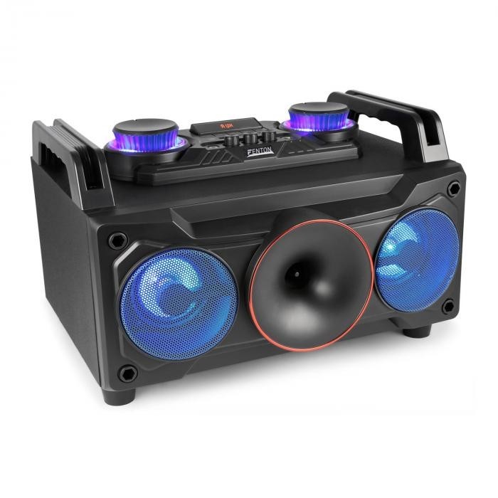 Fenton MDJ110, media player, usb, sd, bluetooth, aux-in, amplificator 120 W, woofer de 6,5 ", RGB led Fenton MDJ110, media player, usb, sd, bluetooth, aux-in, amplificator 120 W, woofer de 6,5 ", RGB led