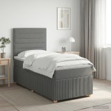Cumpara ieftin Pat boxspring cu saltea Gri inchis 80 x 200 cm Tesatura