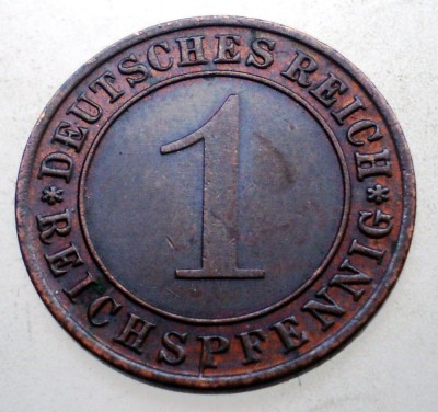 B.293 GERMANIA WEIMAR 1 REICHSPFENNIG 1936 D foto