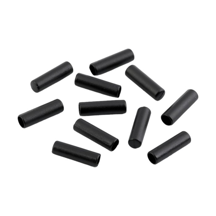 Set 10 terminatii metalice pentru snur Crisalida, diametru 4 mm, 5 x 17 mm, Negru