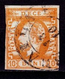 Cumpara ieftin ✅ RO 1871/72 ,LP 31 ,&quot;Carol I cu barba- nedant.&quot;,10 B portocaliu , stampilat Braila