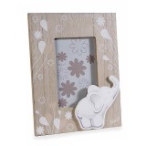 Cumpara ieftin Rama foto masa, perete lemn natur alb Elefant III cm 19 x 24 H, 9 x 14 H