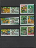 Guinea 1968 - Fauna, Legende africane, serie 6 valori cu vignete, dantelate, MNH, Mi.480 A- 485 A