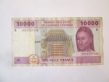 Rara! Gabon 10000 Francs 2002,bancnota din imagini