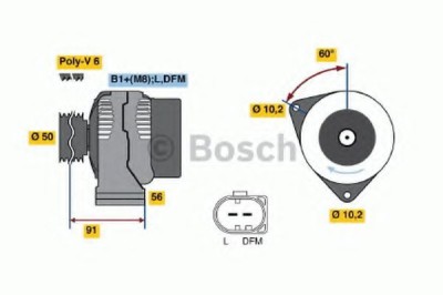Generator / Alternator MERCEDES CLK Cabriolet (A208) (1998 - 2002) BOSCH 0 986 047 530 foto
