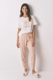 women&#039;secret pantaloni pijama bumbac culoarea portocaliu, bumbac, 3702250