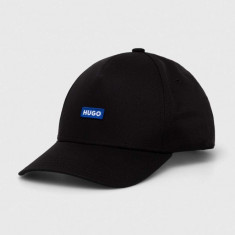 HUGO Blue șapcă de baseball din bumbac culoarea negru, cu imprimeu 50522291
