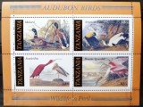 TANZANIA 1986-PASARI-AUDUBON BIRDS-BLOC VU 4 TIMBRE NBH