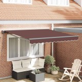 vidaXL Cortina Retractabilă Manual Maro 350x250 cm țesătură