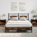 Cumpara ieftin Cadru pat fără saltea stejar fumuriu 140x200 cm lemn prelucrat