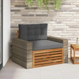 vidaXL Canapea Medie pentru Exterior Lemn Solid de Acacia natural 3438956