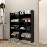 Cumpara ieftin Pantofare de perete, 4 buc., negru, 60x18x60 cm, PAL