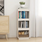 Bibliotecă/Separator cameră, alb, 40x35x103 cm, lemn masiv pin, vidaXL