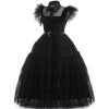 Rochie neagra model Wednesday, fete 140 cm, USSPY
