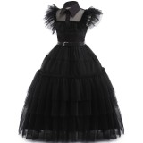 Rochie neagra model Wednesday, fete 140 cm, USSPY