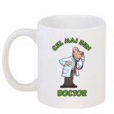 Cana alba personalizata &quot;Cel mai bun doctor&quot;, INOVATIX&reg;. 330ml