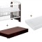 Patut Cu Sertar Klups Little Giraffe Wenge + Saltea 12 Confort II