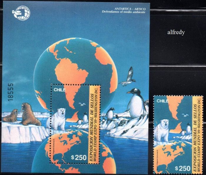 CHILE 1989, Fauna, serie neuzata, MNH