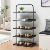 Schuhregal Poytya Stahl 119x60x32 cm Schwarz [en.casa]