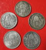 SV * Austria 5 x 1 COROANA / KORONA 1912 - 1913 - 1914 - 1915 - 1916 XF+ / AUNC+, Europa, Argint