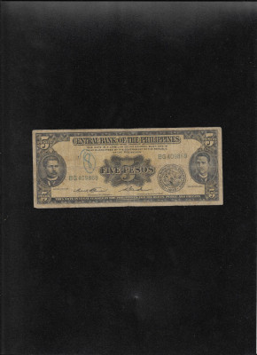 Rar! Filipine Philippines 5 pesos 1949 seria409869 foto