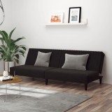 Gossi canapea extensibila cu 2 locuri, negru, catifea
