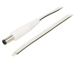 Cablu Alb 2x0,5mm2 cu Mufă DC 5,5/2,5 1,5m, WEST POL