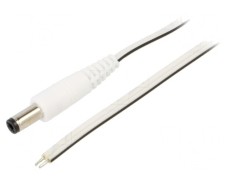 Cablu Alb 2x0,5mm2 cu Mufă DC 5,5/2,5 1,5m