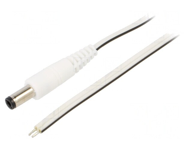 Cablu Alb 2x0,5mm2 cu Mufă DC 5,5/2,5 1,5m