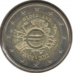 OLANDA 2 euro comemorativa 2012 TYE (10 ani euro) - UNC