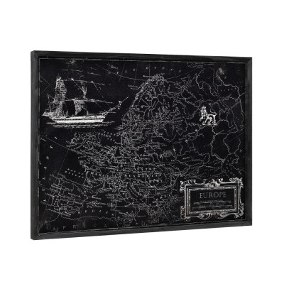 [art.work] Design fotografie de perete pe placa de aluminiu Modell 9 - Harta Europei, 60x80x2,8cm cu rama lemn HausGarden Leisure foto
