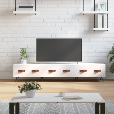 vidaXL Comodă TV, alb, 150x36x30 cm, lemn prelucrat foto