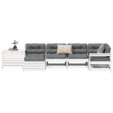 Set canapea de gradina, 7 piese, alb, lemn masiv de pin GartenMobel Dekor, vidaXL